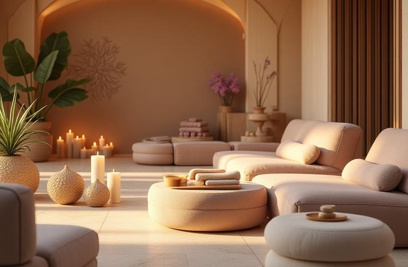 Elegant spa interior with relaxing ambiance