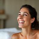 Portrait of Evelyn Rahman enjoying spa relaxation
